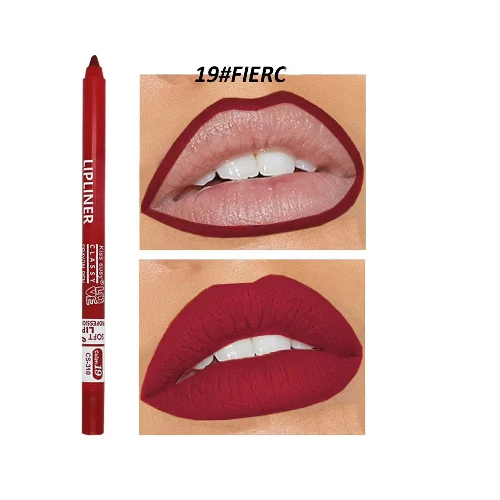 20 Color Matte Lipliner Pencil Waterproof Natural Red Brown Pro Lip Liner Makeup Lips Contour High pigment Lipstick Cosemetic