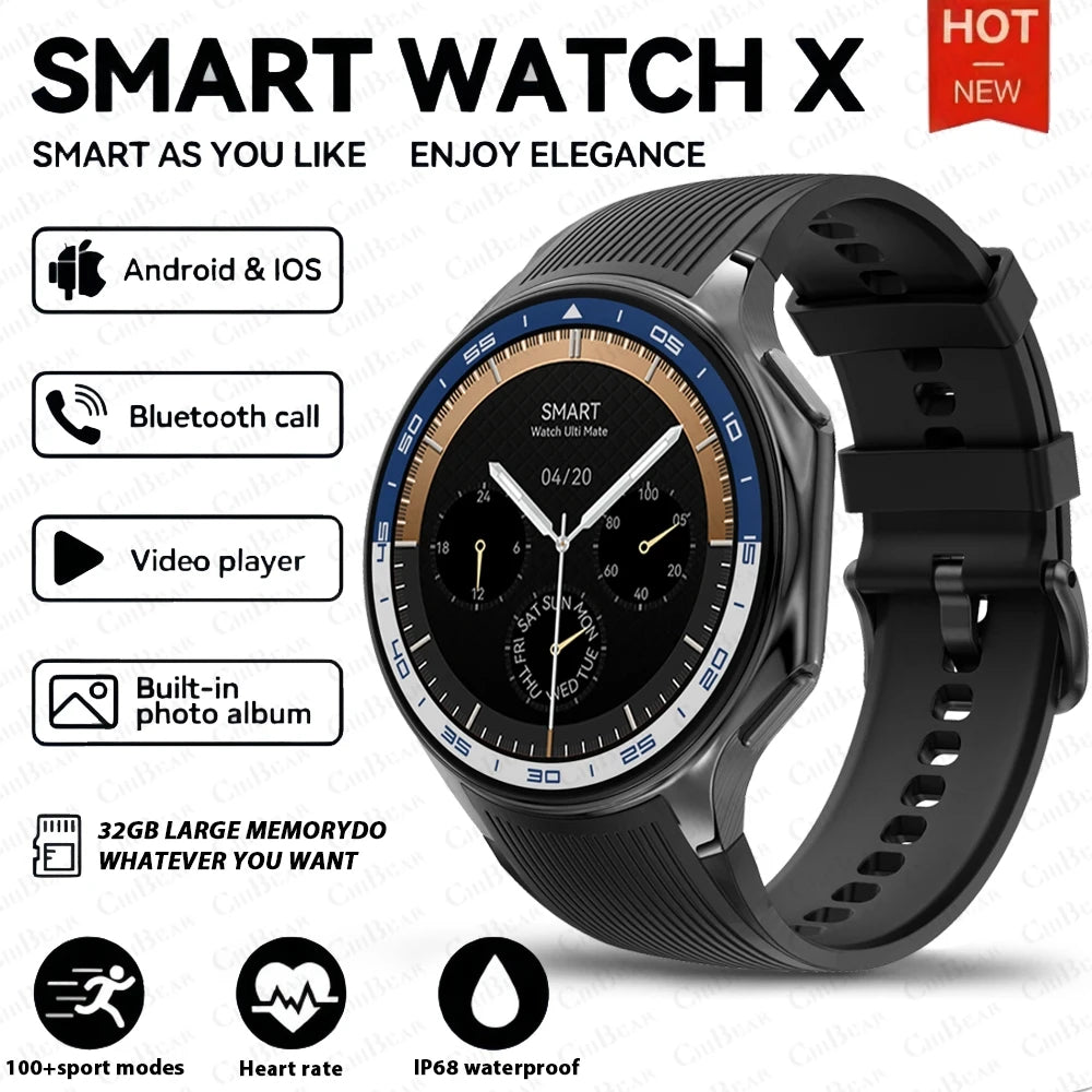 2025 OPPO New Watch X High-end Business Watch 32GB Large Memory Smartwatch Men's Sports Waterproof Smart Watch Watch IOS