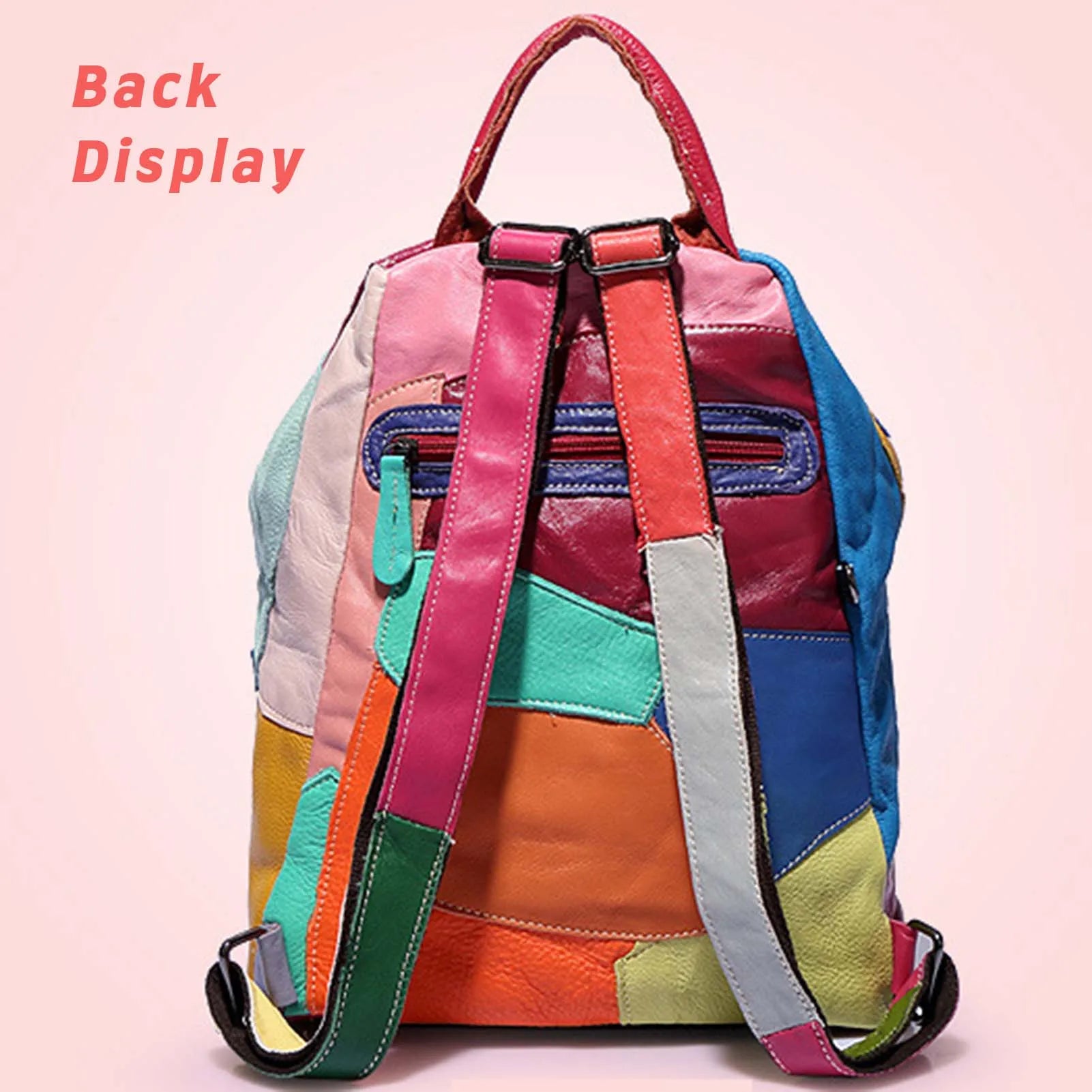 KIMLUD, Stylish Stitching Leather Rivets Backpack Wear-resistant Waterproof Bag For Daily Work Travel Party, KIMLUD Womens Clothes