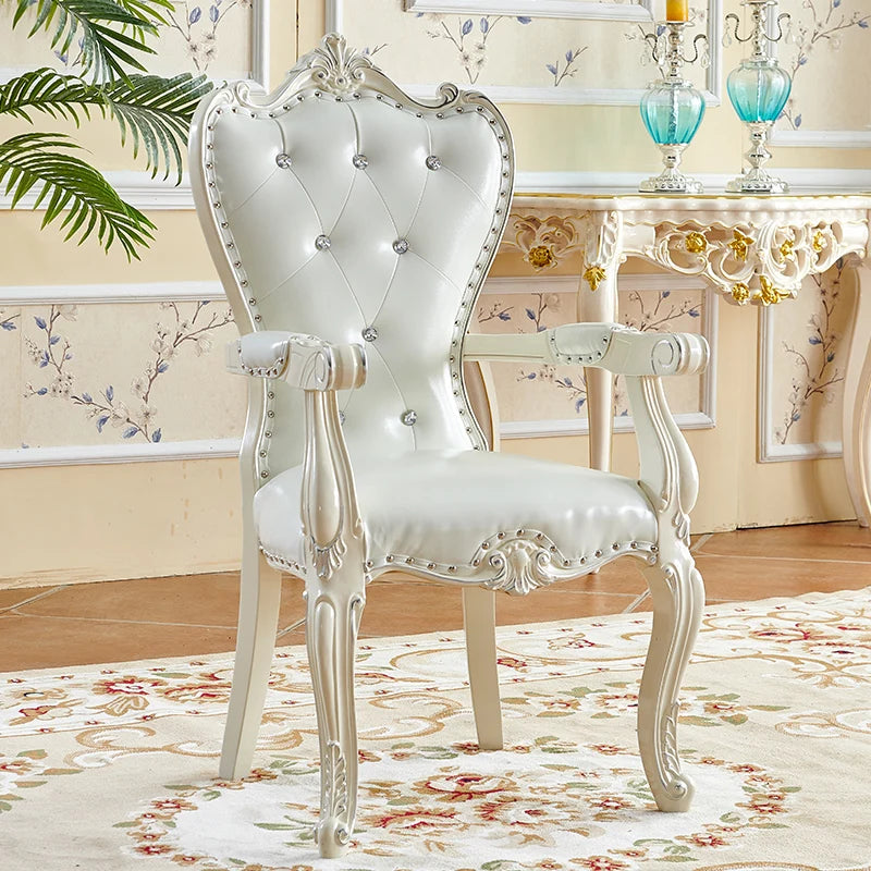 X European Solid Wood Dining Chair Princess Lazy Throne Luxury Lounge Chair Fashion Butterfly Ergonomic Muebles Entrance Furnitu