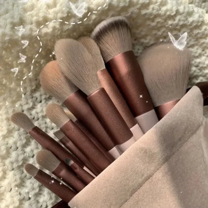 Synthetic Hair Makeup Brush Set 18-Piece — Black | KIMLUD