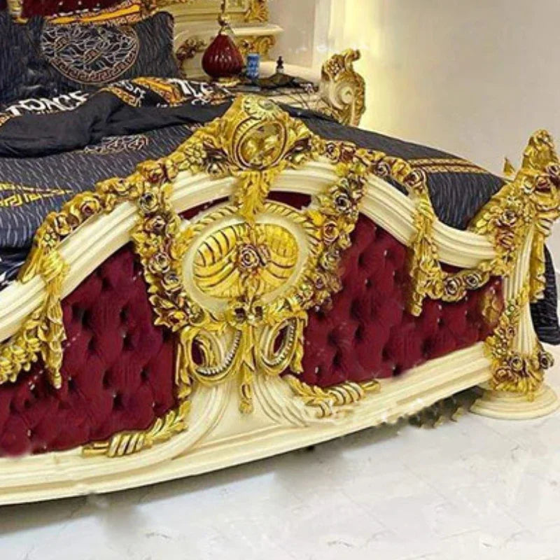 European Double Queen Bed Headboards Vintage Square Romantic Simple Trendy Unusual Bed Light Luxury Beliche Lounge Furniture