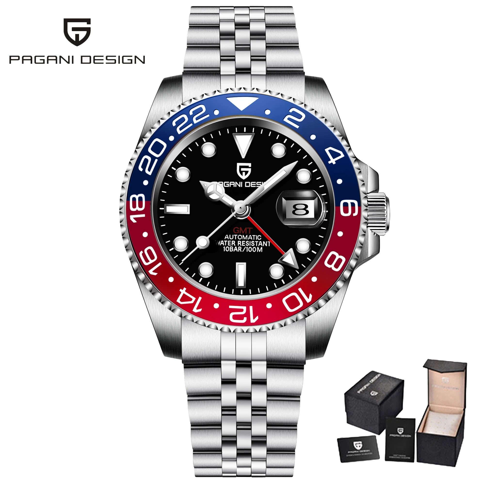 PAGANI DESIGN V3 New 40MM GMT WATCH Luxury Men Watch Ceramic bezel 100M Waterproof Luminous Sapphire Glass Men Mechanical Watch