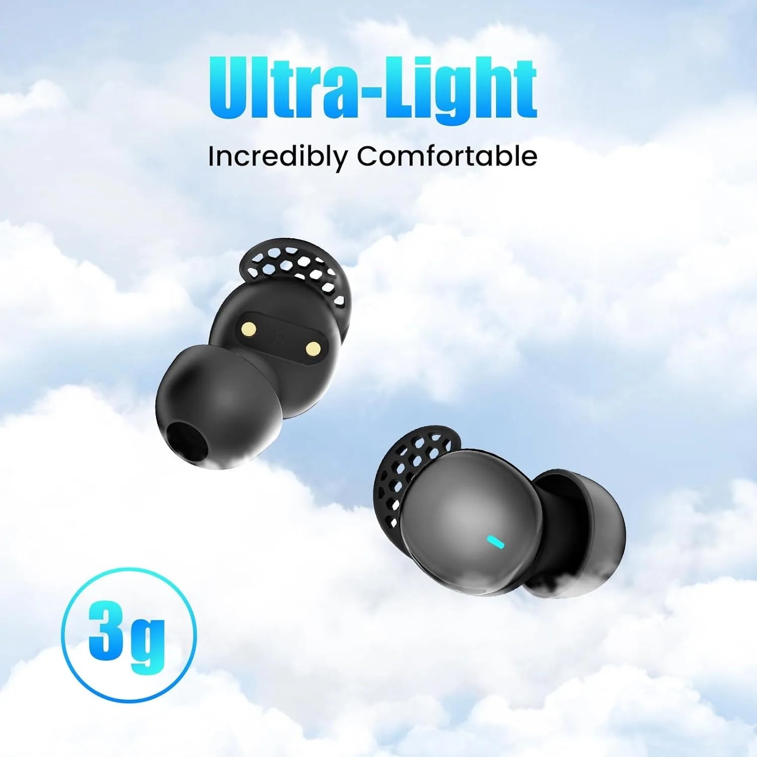 Satin-Matte ABS Earbuds Sleep-Optimized Noise-Blocking — Mint Green | KIMLUD