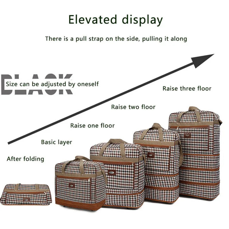 KIMLUD, Expandable Extra Large Wheeled Duffel Bag Durable, Lightweight&Multi-Layer for Easy Travel and Storage weekend or overnight bag, KIMLUD Womens Clothes