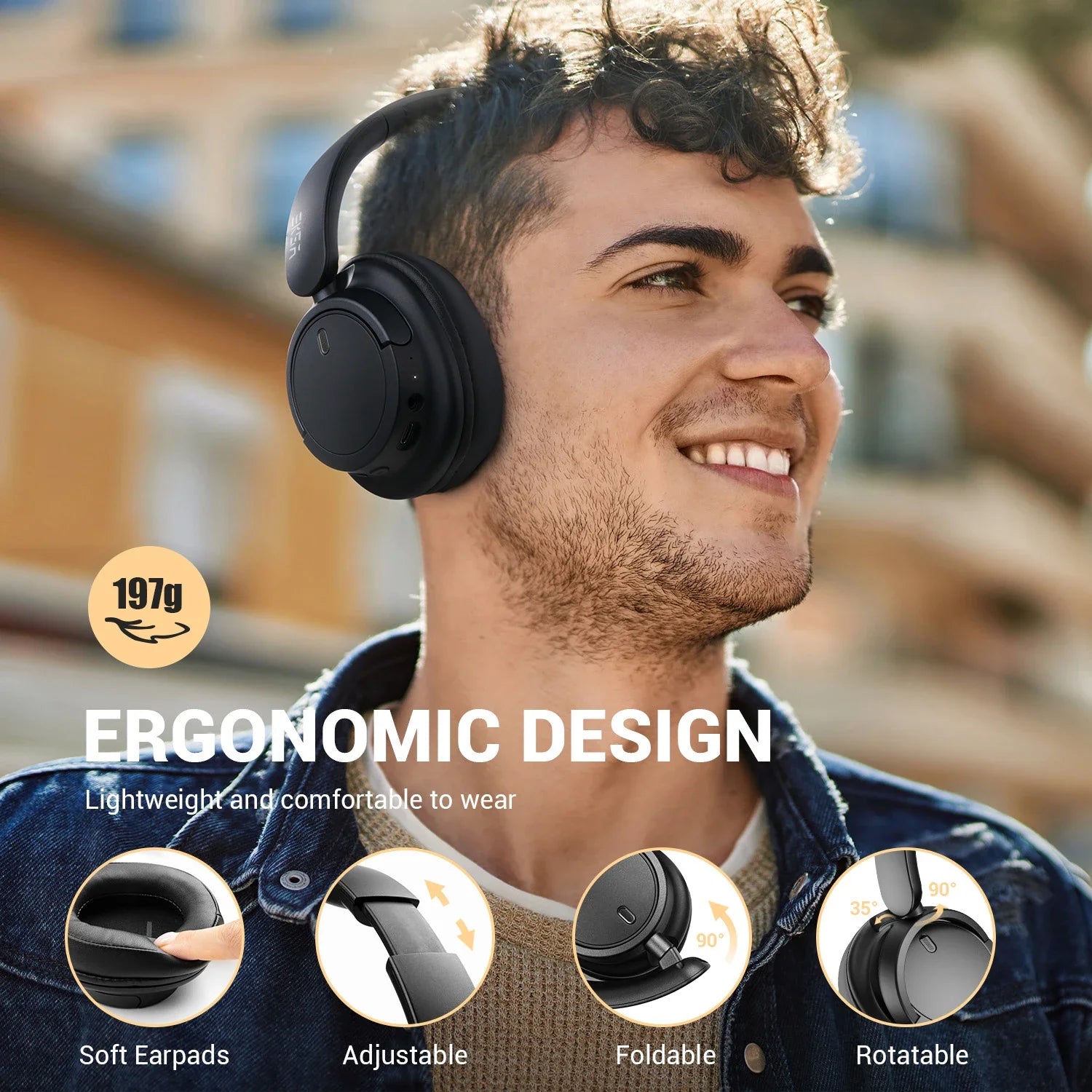 KIMLUD, Oneodio EKSA V16 Wireless Headphones Bluetooth 5.3 Over Ear Headset With Mic Bass/Pop Mode Hi-Res HiFi Wired Headphones 90H APP, KIMLUD Womens Clothes