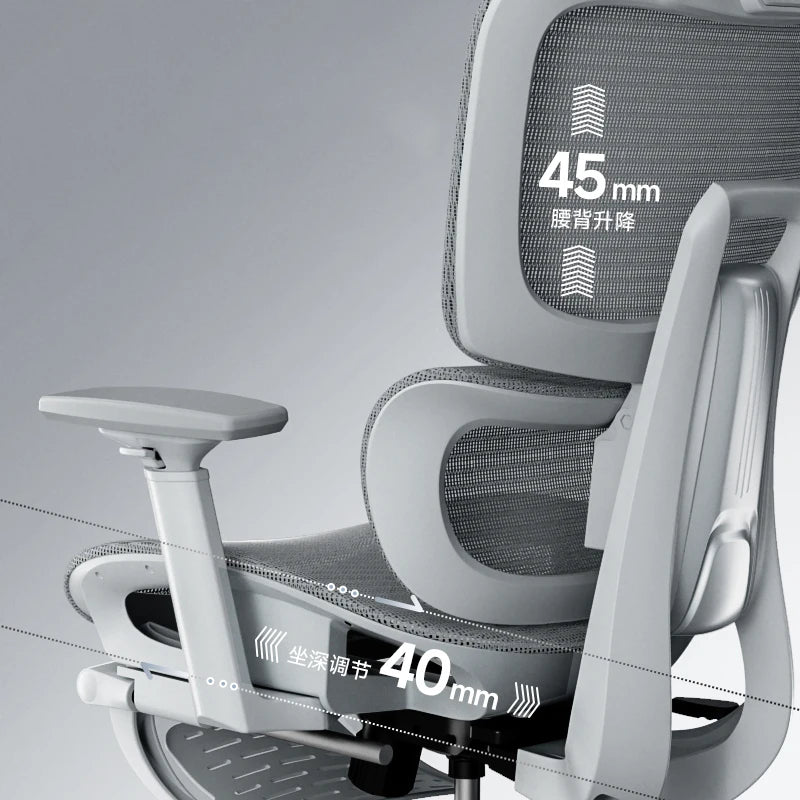 Mesh Chair High Density Cushioning — Soft Gray | KIMLUD