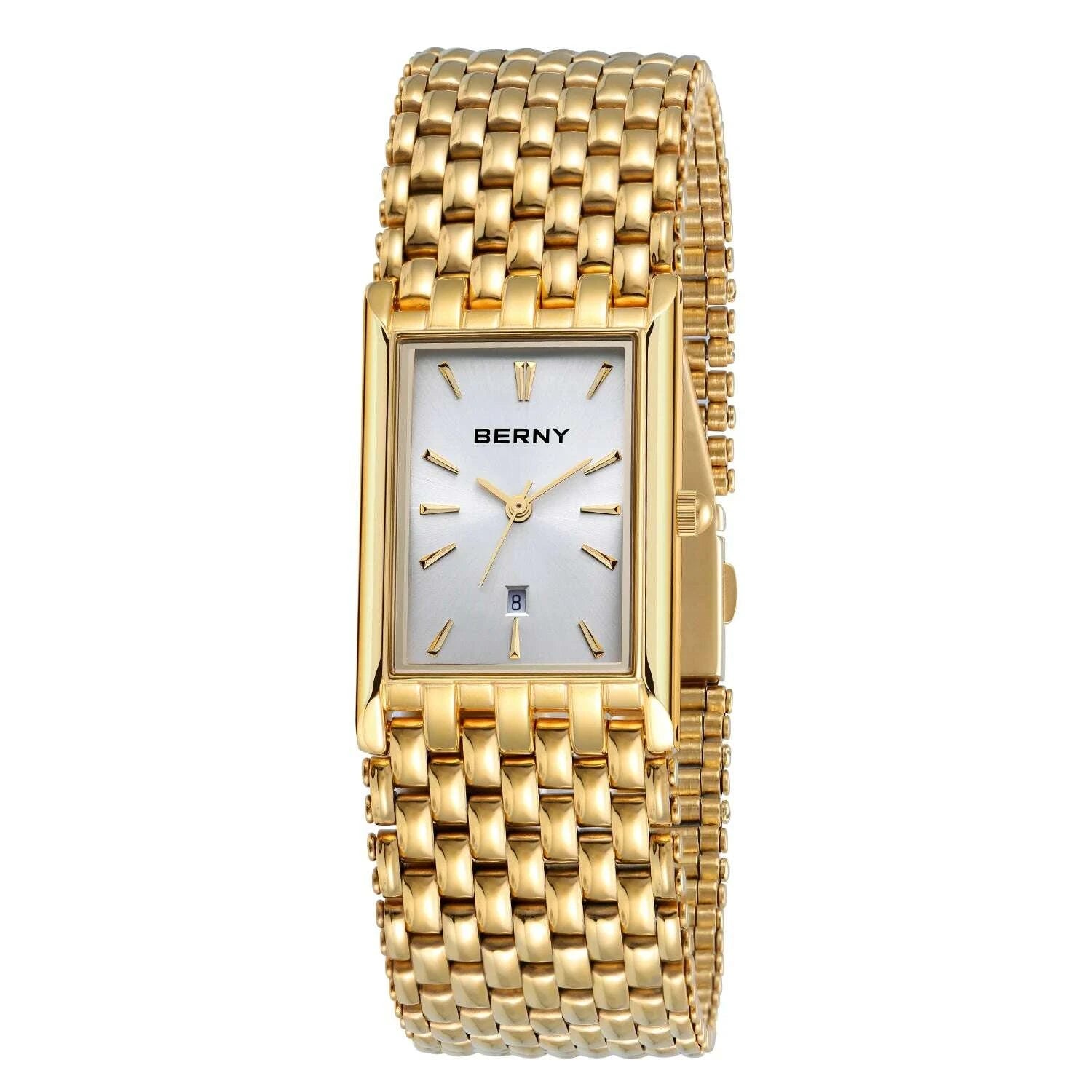 KIMLUD, BERNY MIYOTA Quartz Watch Men Luxury Brand Men's Wristwatch Water Resistant Square Clock Stainless Steel Golden Man Watch 2023, KIMLUD Womens Clothes