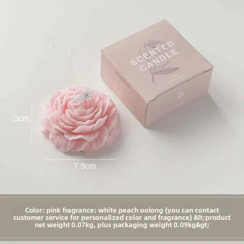 KIMLUD, Creative Peony Candle Floral Fragrance Mothers Day Gift Idea Handmade Soy Wax Aromatherapy for Home Decor Favor Present, KIMLUD Womens Clothes