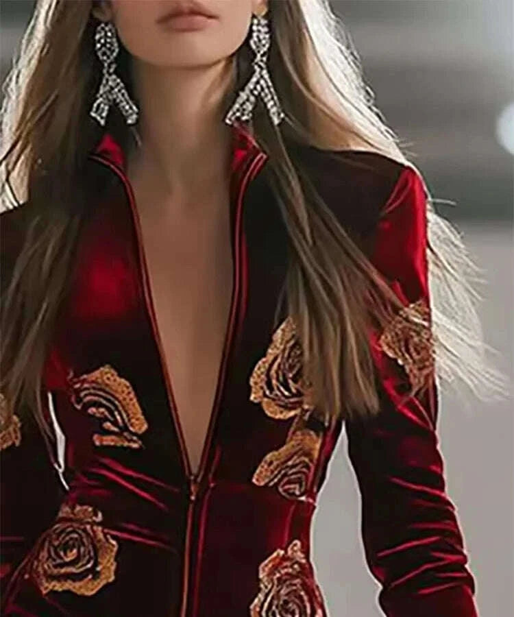 elegant-velvet-zipper-jumpsuits-for-women-floral-printed-decor-long-sleeve-jumpsuit-romper-outfits-2025-autumn-female-chic-suitskimludkimlud-35558524