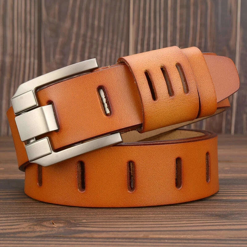 KIMLUD, 3.8CM Male Belt Men Strap High Quality Genuine Leather Luxury Designer Pin Buckle Casual Cowboy Belts Business Ceinture Homme, KIMLUD Womens Clothes