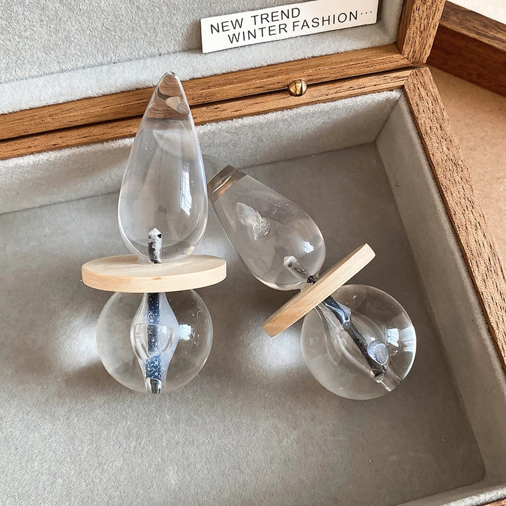 Dangle Earrings – Water Drop Ball – Glass – Transparent | KIMLUD