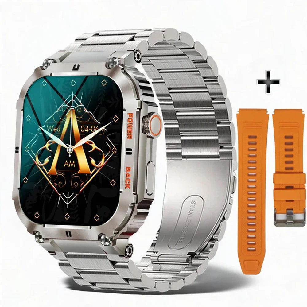 2024 Smart Watch Men's New Bluetooth Call 1.96-inch IPS Square Screen Full View Full Day Heart Rate Detection Sports Smart Watch