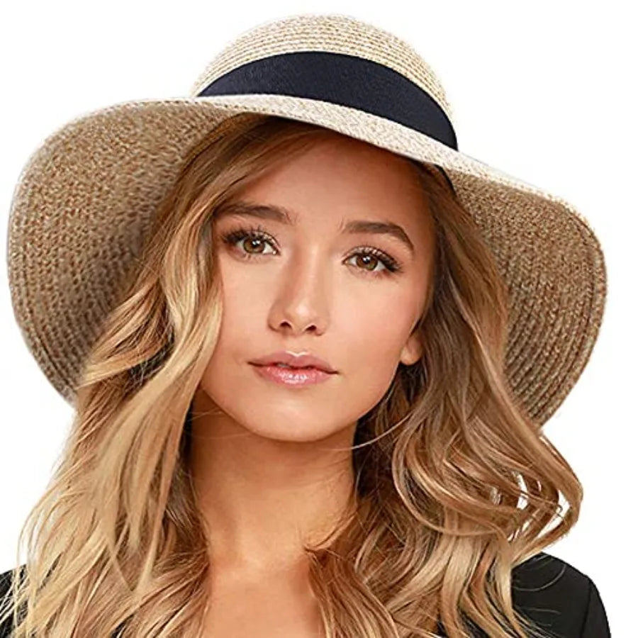 Linen Packable Sun Hat — Natural Beach Style Travel | KIMLUD