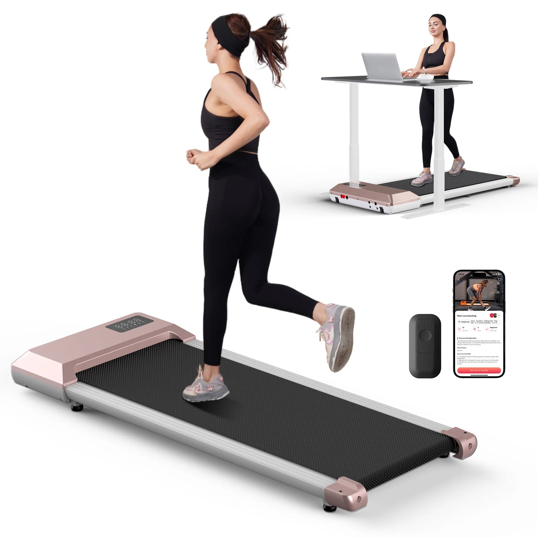 2-in-1 Treadmill Steel Frame 2.5HP Home Use Walking Running Exercise — Black | KIMLUD