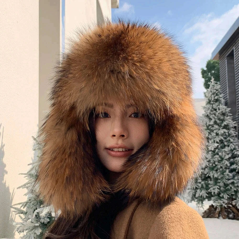 natural-raccoon-fur-caps-russian-hat-unisex-trapper-fur-cap-aviator-trooper-winter-thickened-and-warm-flaps-ski-hat-bomber-hatskimlud-womens-fashion-34622477