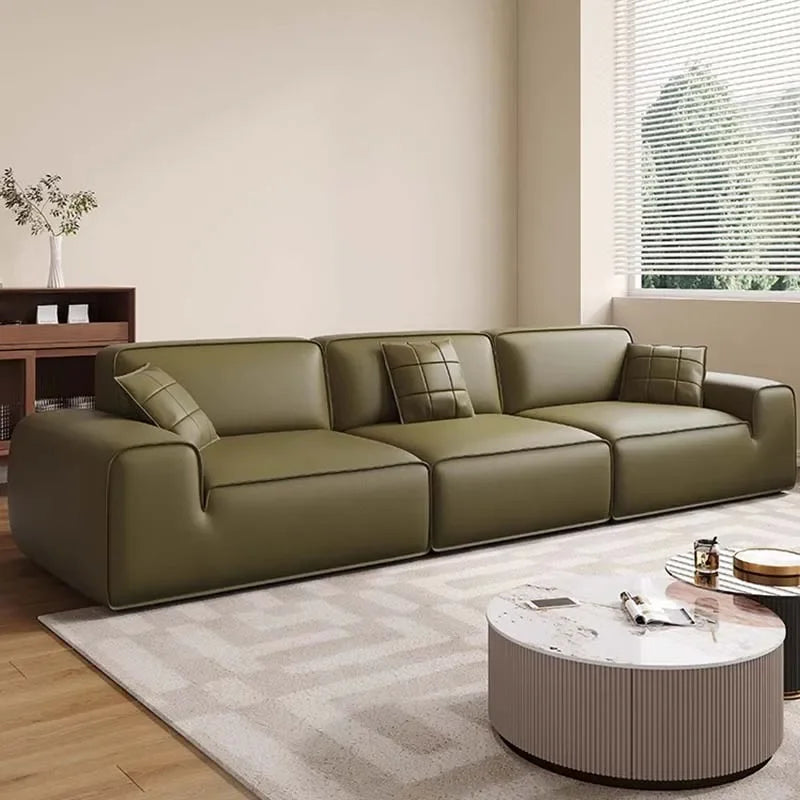 Minimalist Italian Sofa L-Shaped Modern Living Room Luxury — Ivory | KIMLUD