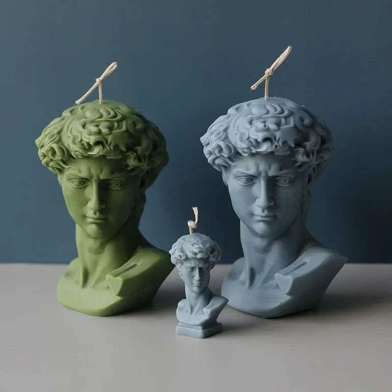 KIMLUD, Small David Silicone Candle Mold 3D Portrait Human Candle Making Soap Clay Plaster Resin Mould Home Craft Decorative Gifts, KIMLUD Womens Clothes