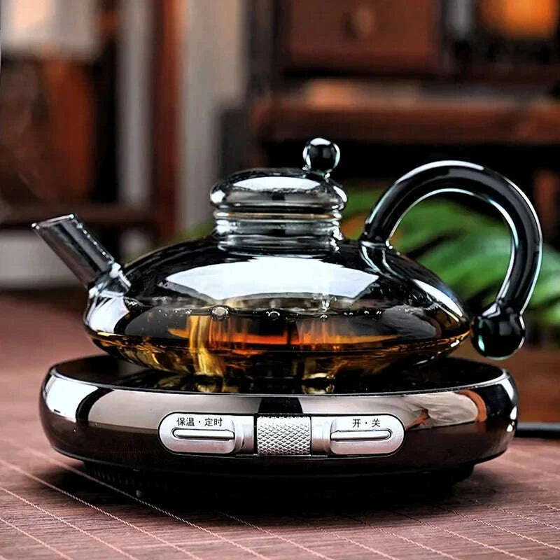 KIMLUD, Tea Coffee Pot Nordic Light Luxury Big Belly Fu Mouse Pot Glass Electric Ceramic Stove Brewing Teapot Set New High-end, KIMLUD Womens Clothes