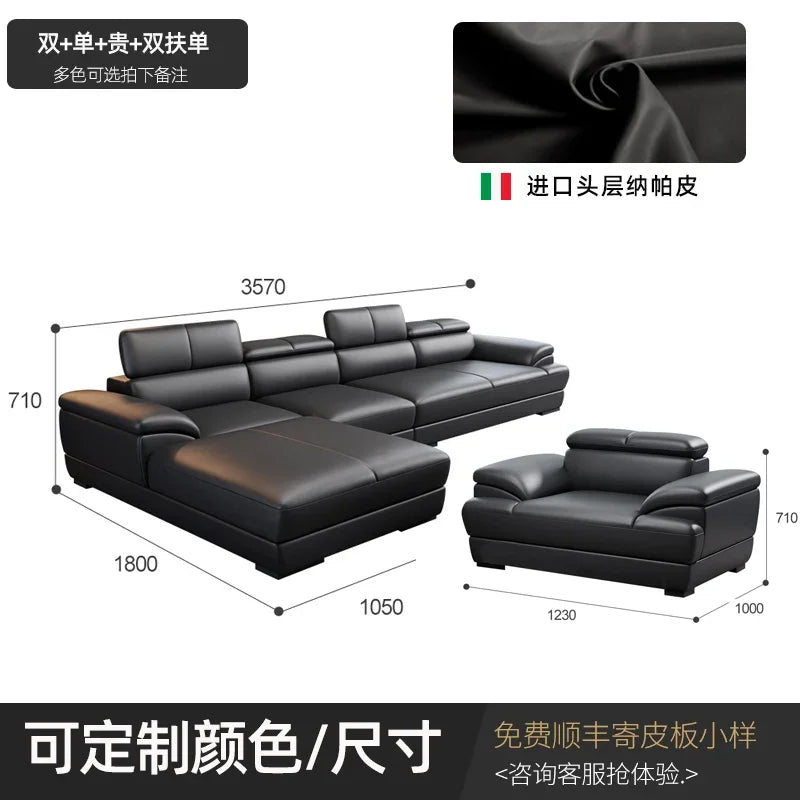 Minimalist Modern Sectional Sofa Modular Design — Deep Black | KIMLUD