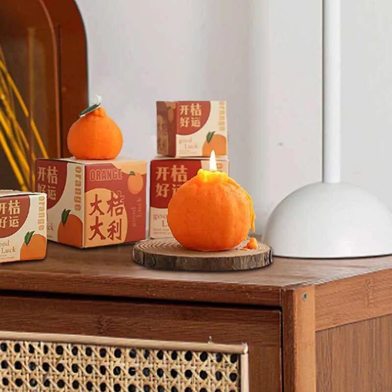 KIMLUD, Ins Simulation Tangerine Aroma Candles Creative Modern Home Decoration Ornaments Birthday Gift Accompaniment Soy Aroma Candles, KIMLUD Womens Clothes