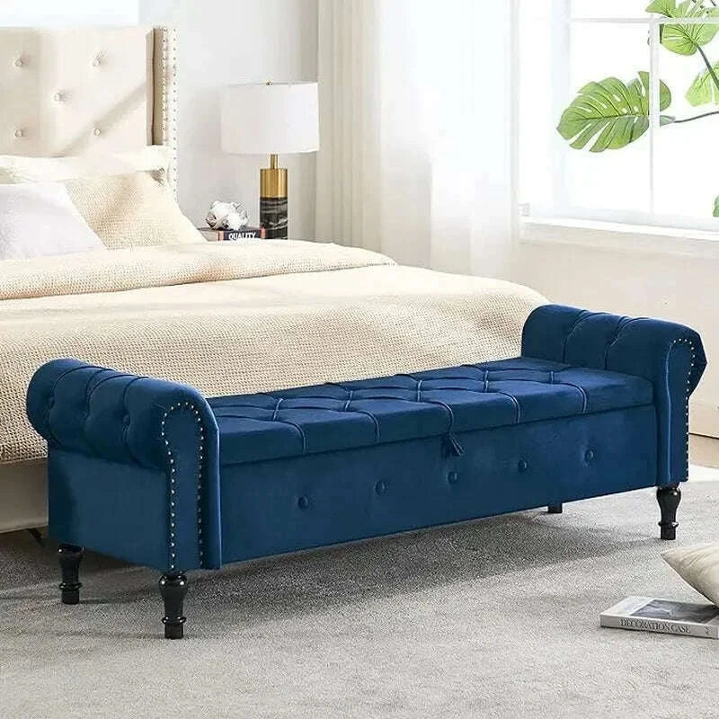 velvet-tufted-storage-bench-67-bedroom-end-of-bed-bench-king-size-with-rolled-arms-button-ottoman-benchkimlud-womens-fashion-34604694