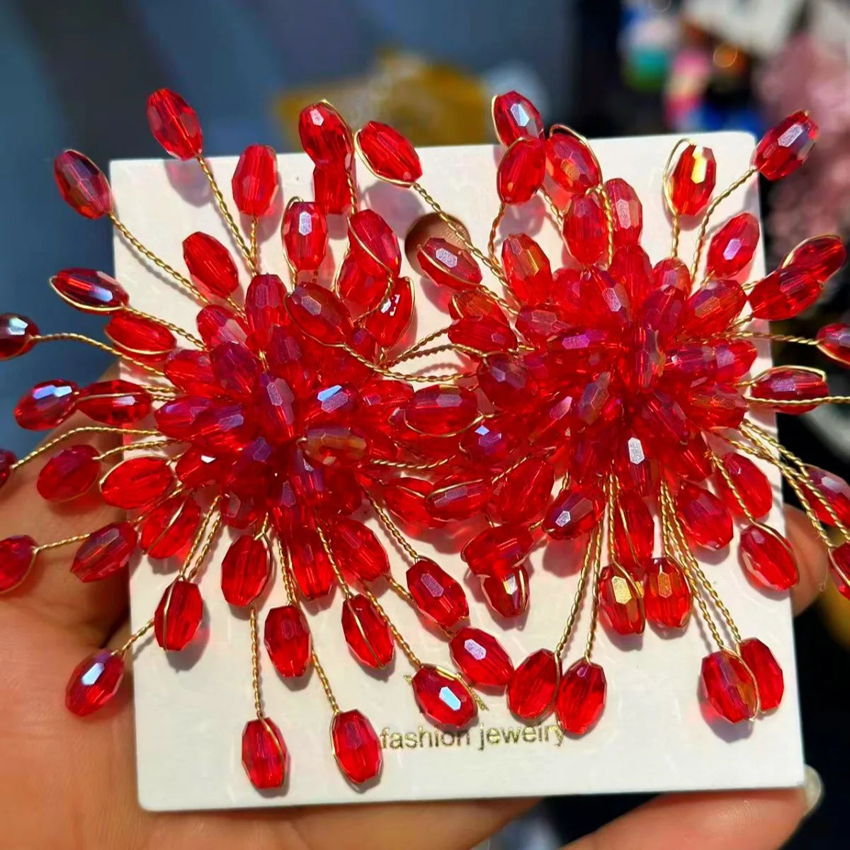 Sparkling Snowflake Earrings Zircon Beaded Flower — Crystal | KIMLUD