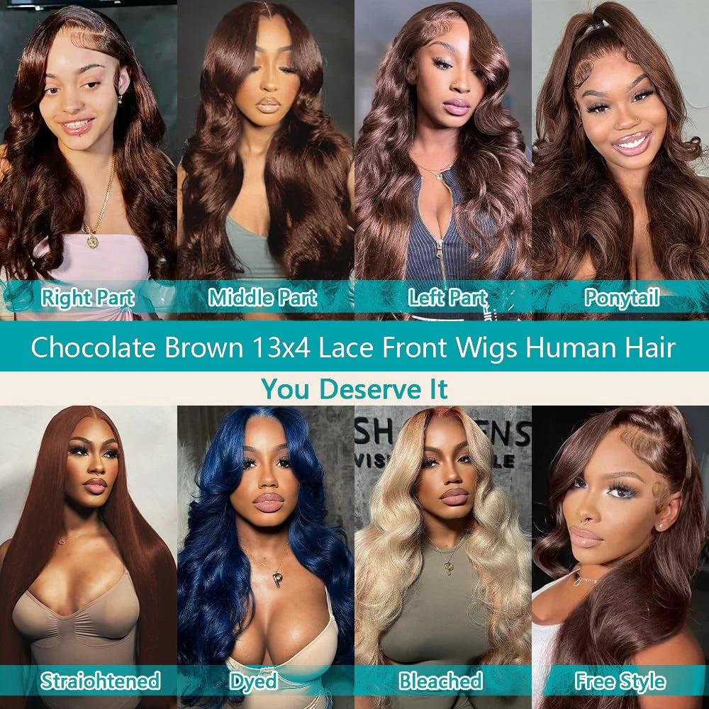Lace Front Wig – Body Wave – HD Lace Front – Chocolate Brown | KIMLUD
