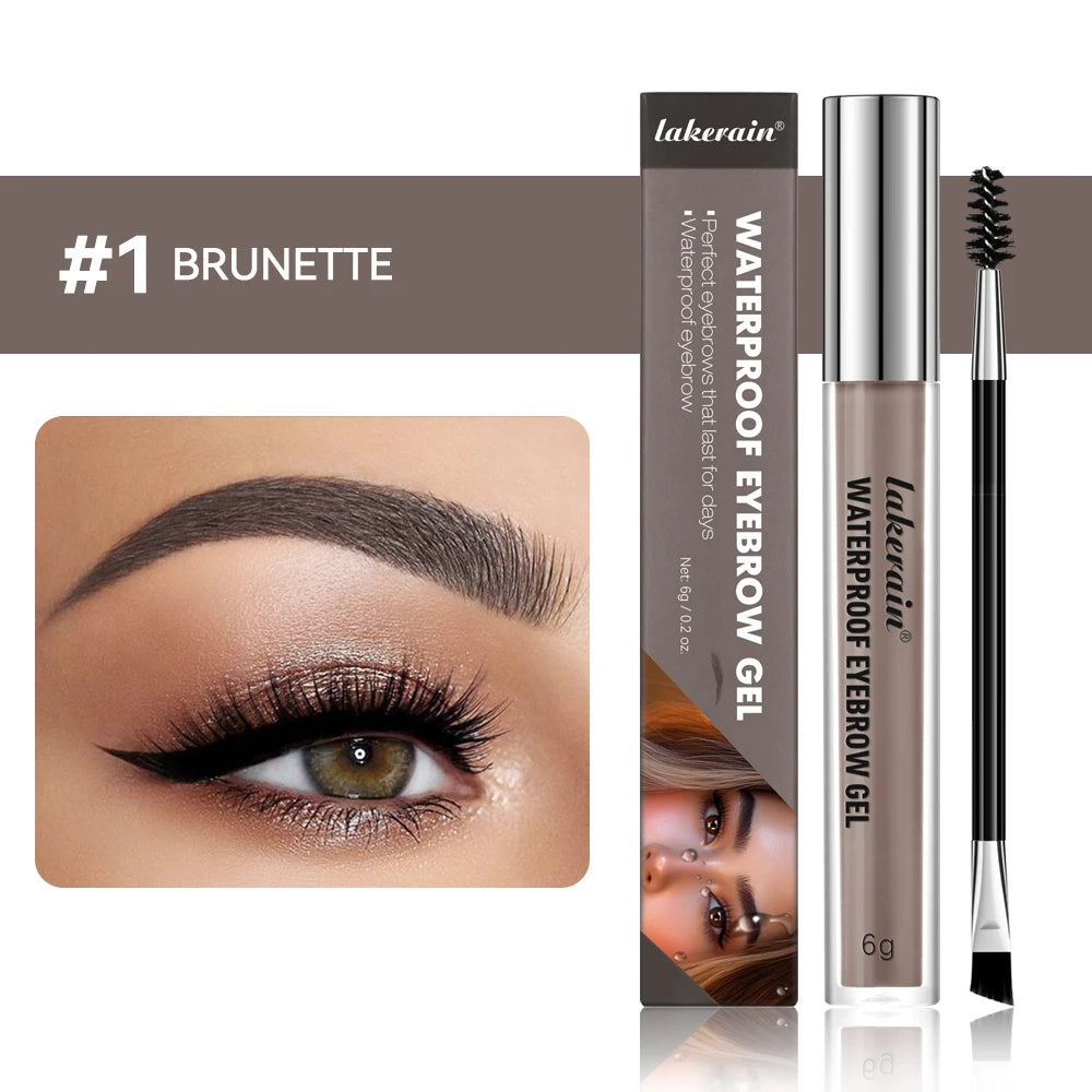 Waterproof Eyebrow Tint Gel Sweatproof Silky Texture Natural Look Long Wearing For Brunette Black Brown And Smoky Grey 4 Colors