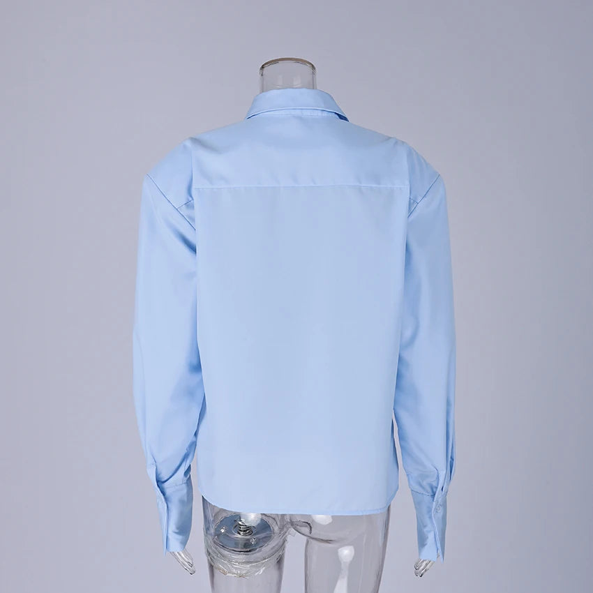 Puff Sleeve Blouse – Puff Sleeve – Jersey – White | KIMLUD