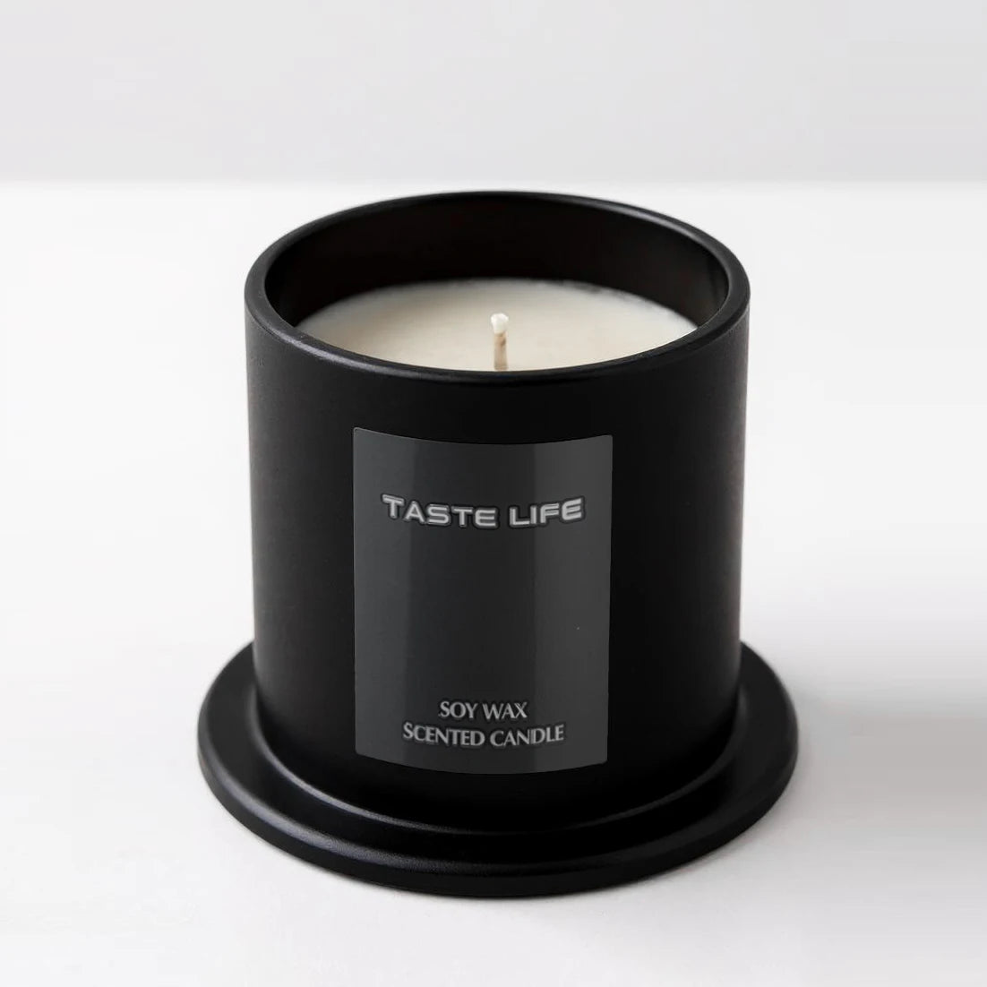 Soy Wax Scented Candle Smokeless Glass Cloche — Black | KIMLUD
