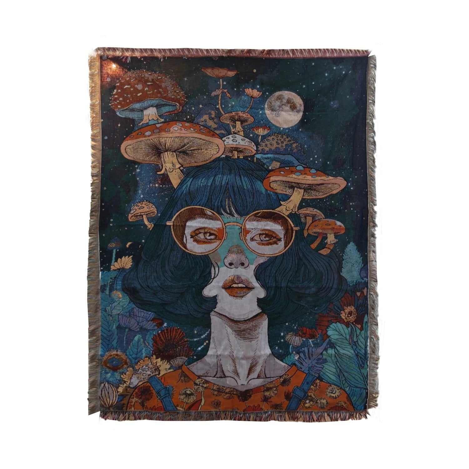 Ladies Sofa Blanket Oil Painting Woman Home Decoration Camping Blanket Bedspread Picnic Mat Aesthetic Wall Tapestry Bed Cover