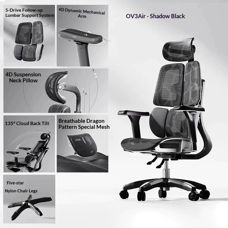 Mesh Executive Office Chair Ergonomic Adjustable — Cool Gray | KIMLUD