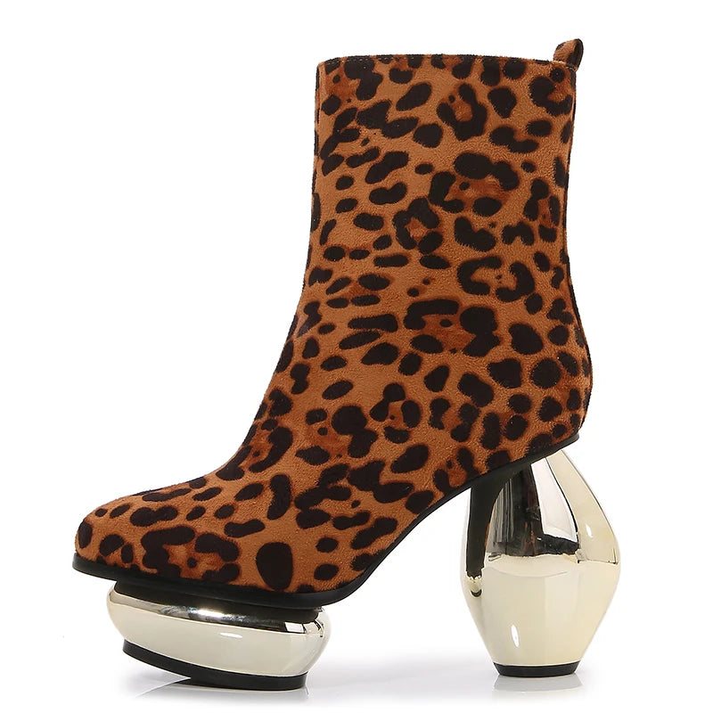High Heel Boots Womens Shoes Heels Women Winter Cool Fashion New Autumn Winter Thick-heeled Silver Patent Leather Short Bling