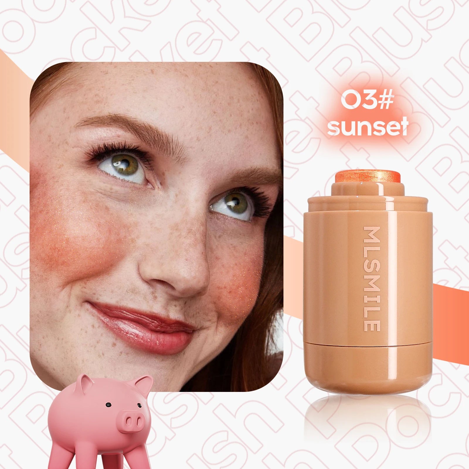 Blush Makeup, Natural-Looking Matte Waterproof&Long Lasting, Moisturizing&Lightweight Blendable Feel Blush Highlight Makeup