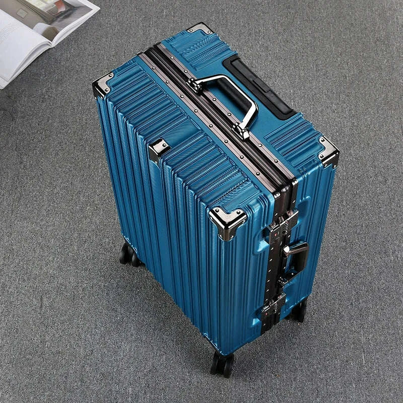 KIMLUD, Aluminum Frame Suitcase 20 inch Boarding Cabin Rolling Luggage Trolley Case Password Suitcases on Wheels Men and Women Students, KIMLUD Womens Clothes