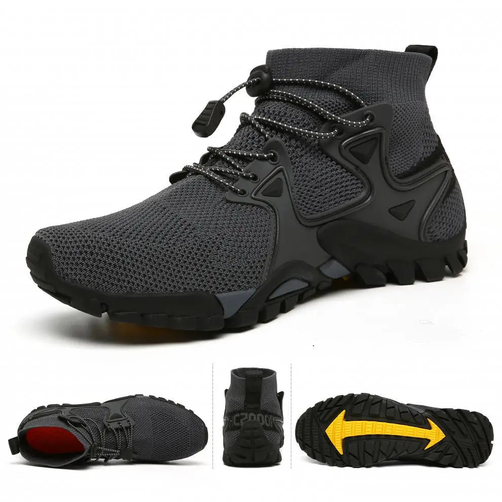 Shoes for Men Walking 2023 Summer New High Top Boots Breathable Mesh Mountaineering Outdoor Comfortable Leisure Travel Sneakers