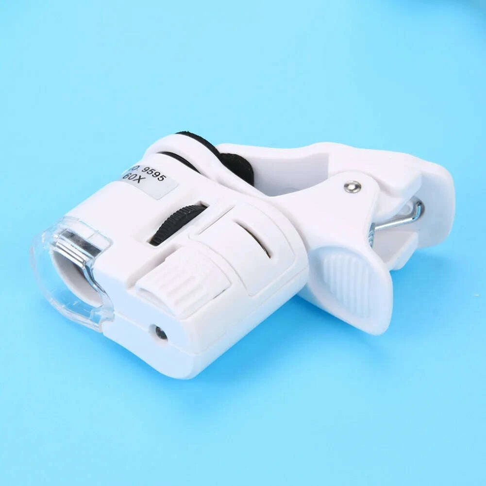 KIMLUD, 60X Mobile Phone Camera Clip Lens Mini Pocket UV/white Magnifier Portable Jeweler Microscope Loupe Used for students and learnin, KIMLUD Womens Clothes