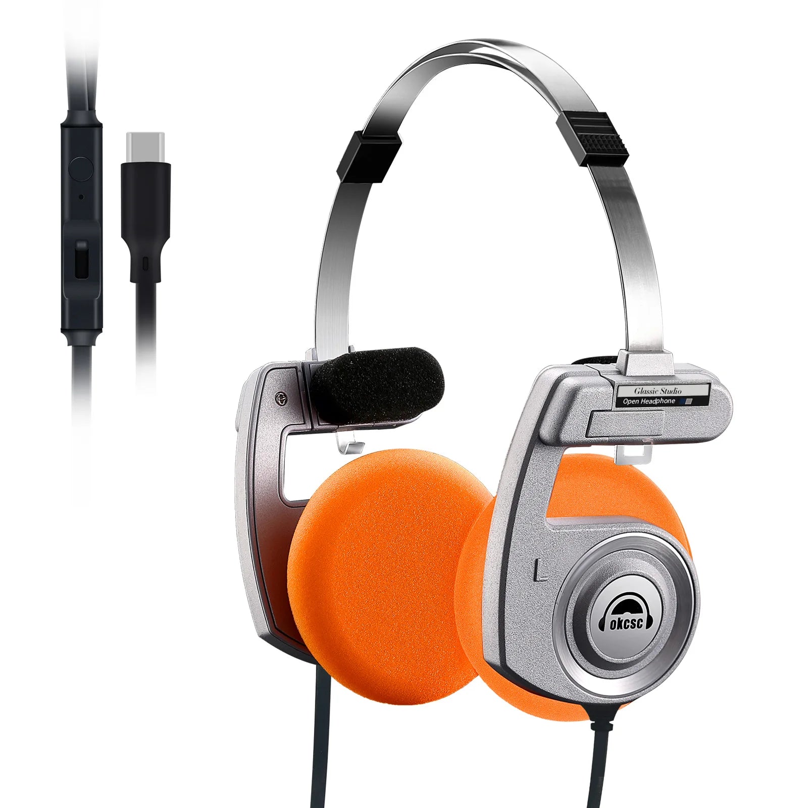 KIMLUD, OKCSC Retro 3rd Generation Headphone Wired/Wireless Earphones 40mm Driver Open End HiFi Headset Only Bluetooth Version 2-in-1, KIMLUD Womens Clothes