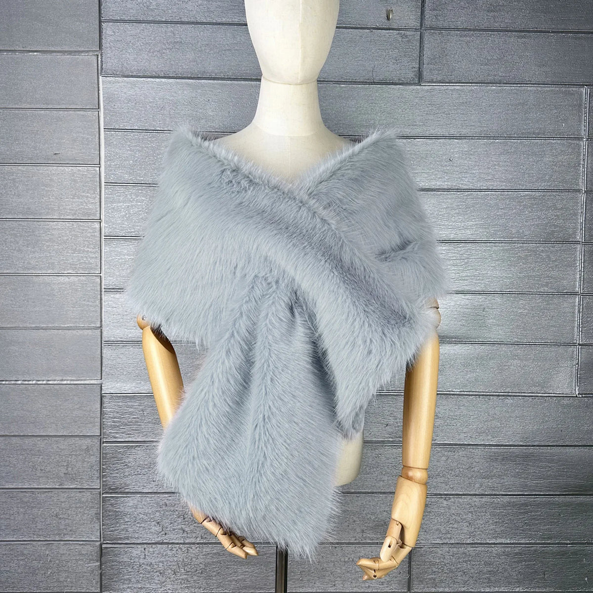 Faux Fur Scarf – Long Keep Warm – Black | KIMLUD