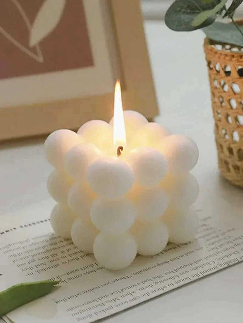 KIMLUD, 1pc Creative Ball-Shaped Soy Wax Magic Cube Aromatherapy Candle, High-End Wedding Favor Gift, Handmade Decorative Object, KIMLUD Womens Clothes