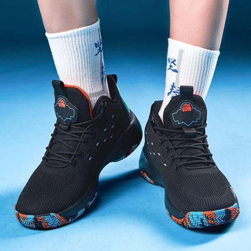 High Quality Men Basketball Shoes Brand Men Sneakers Luxyry Design Mesh Breathable Sports Shoes High Top Anti-slip Casual Shoes