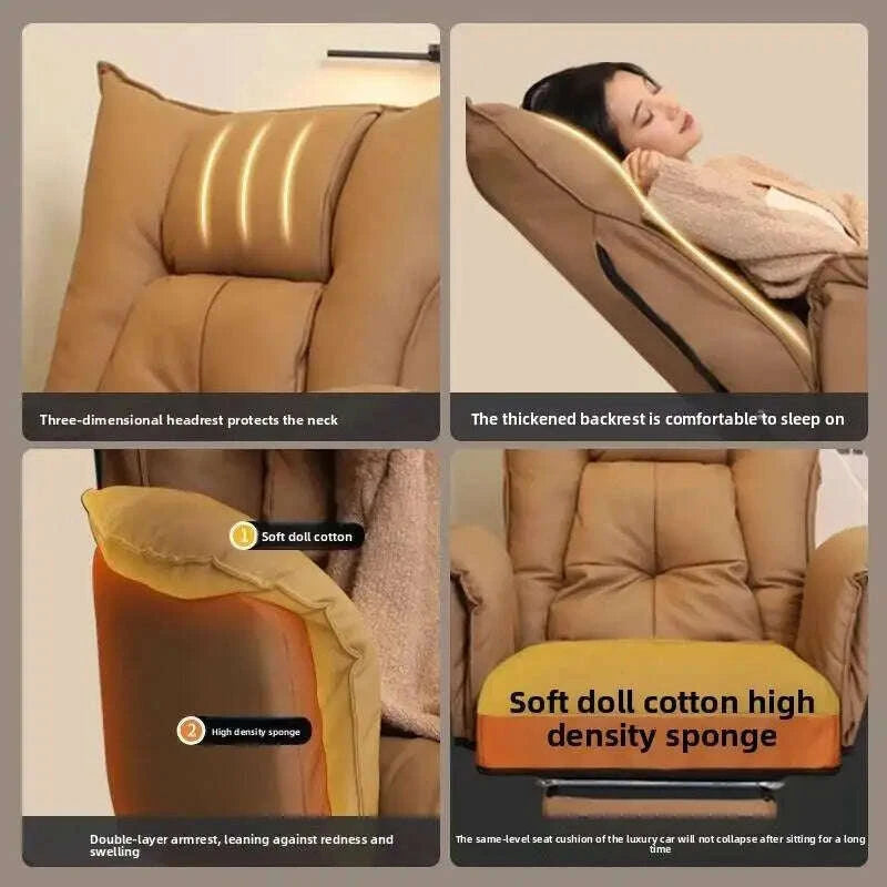 KIMLUD, Boss Chair, Home, Computer Chair, Sofa, Comfortable, Sedentary Office Chair, Reclining, Study Desk, Bedroom, Living Room, KIMLUD Womens Clothes