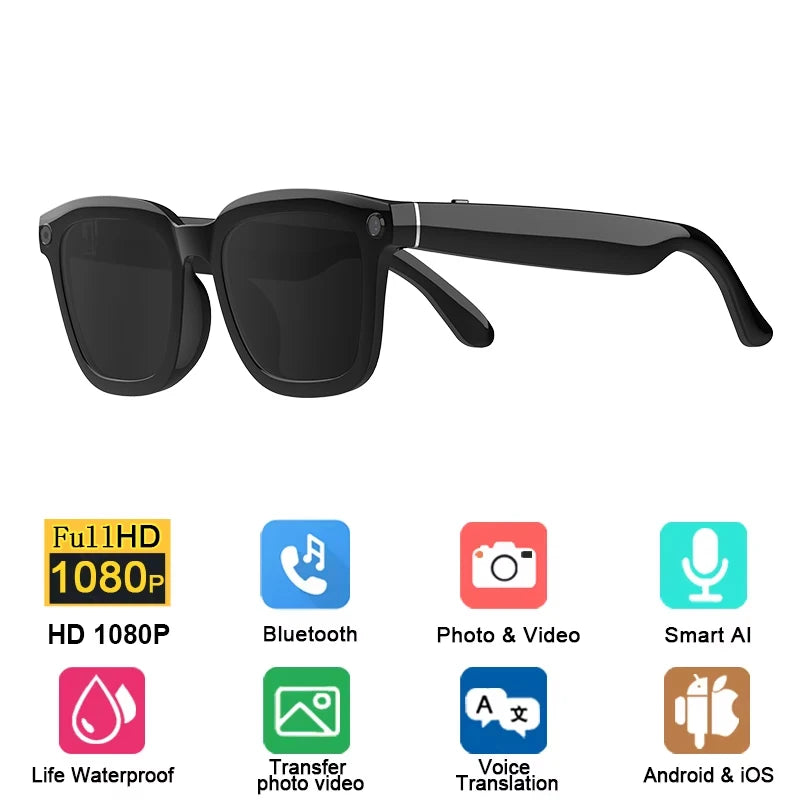 AI Smart Camera Sunglasses Men Women Video Recording Translation Sun Glasses Bluetooth Call Music Touch Eyewear Sports Shades