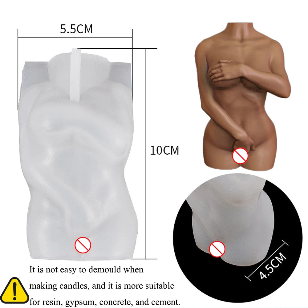 KIMLUD, 3D Body Silicone Candle Mold DIY Creative Men Women Human Plaster Epoxy Resin Aromath Soap Molds Art Craft Home Decoration, KIMLUD Womens Clothes