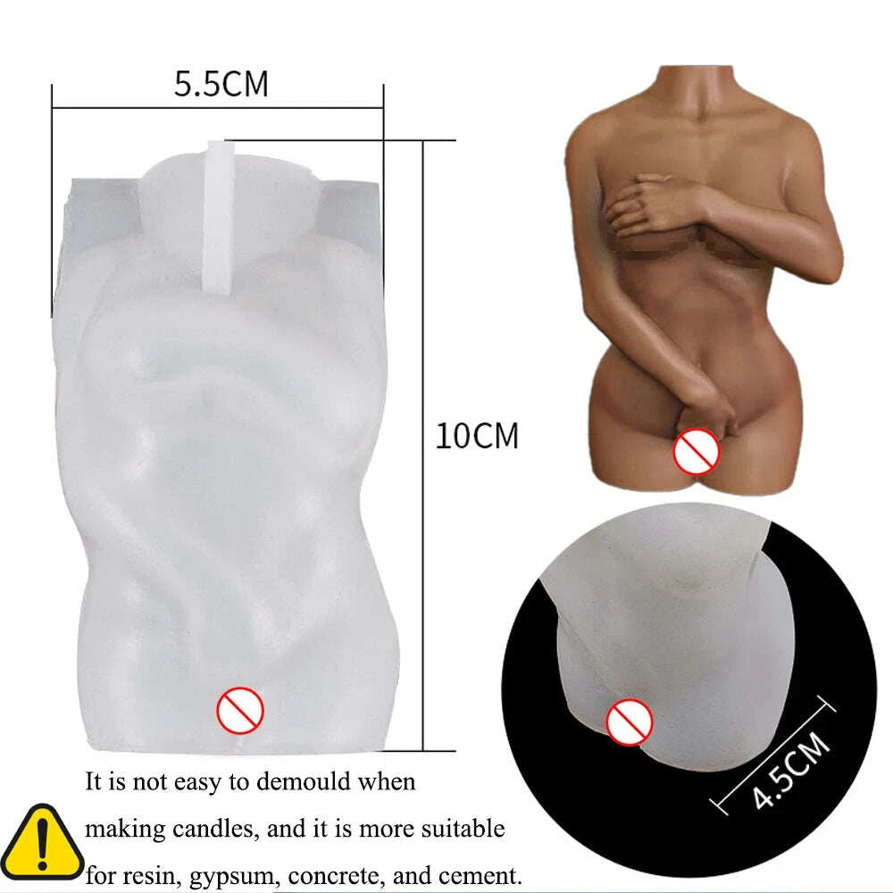 KIMLUD, 3D Body Silicone Candle Mold DIY Creative Men Women Human Plaster Epoxy Resin Aromath Soap Molds Art Craft Home Decoration, KIMLUD Womens Clothes