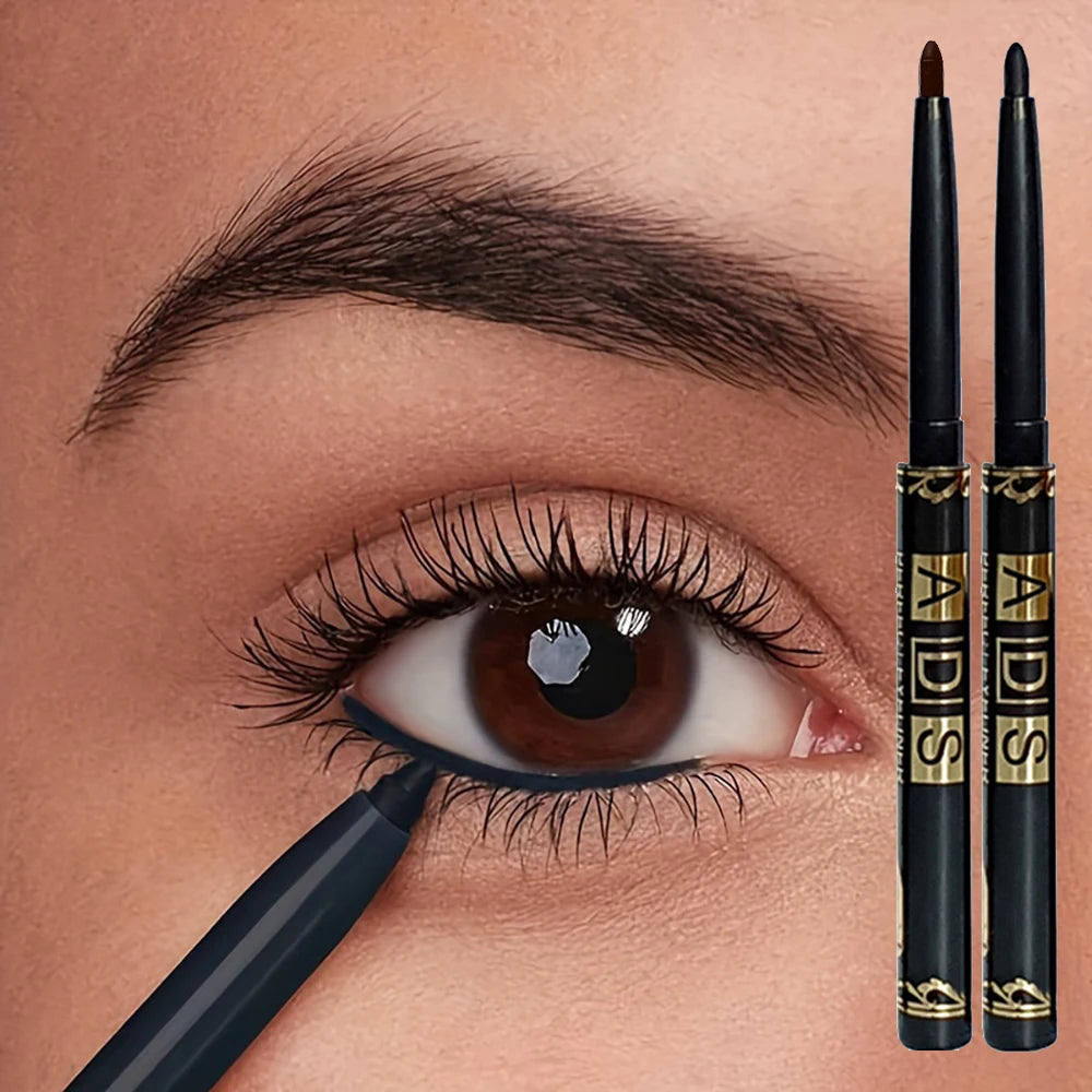 Eyeliner Pencil – 2 Pack Waterproof – Dual-Ended – Matte Black | KIMLUD