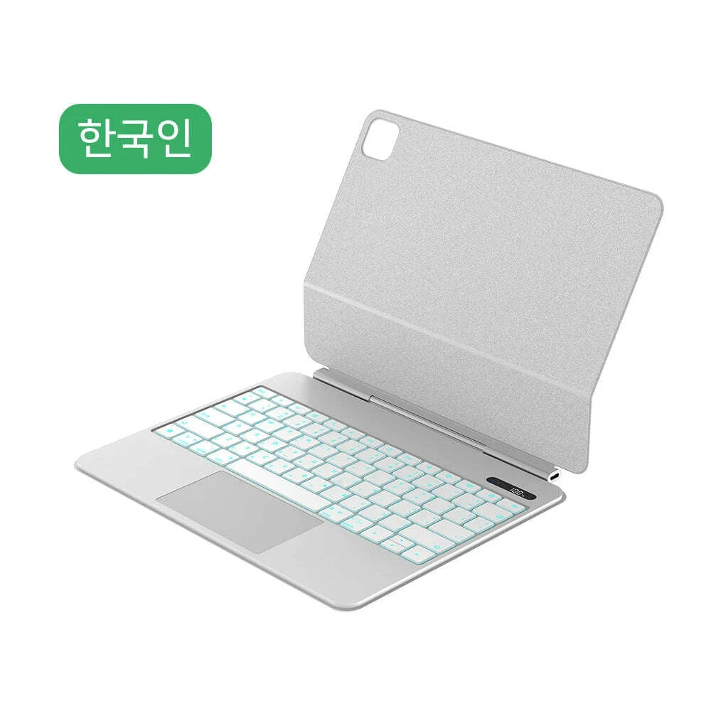 KIMLUD, GOOJODOQ Ultra Thin Magic Keyboard for iPad Pro 11 Air 11 M3/M2 Pro 12.9 Pro 13 Pad A16 Glass Trackpad Aluminum Alloy Keyboard, KIMLUD Womens Clothes