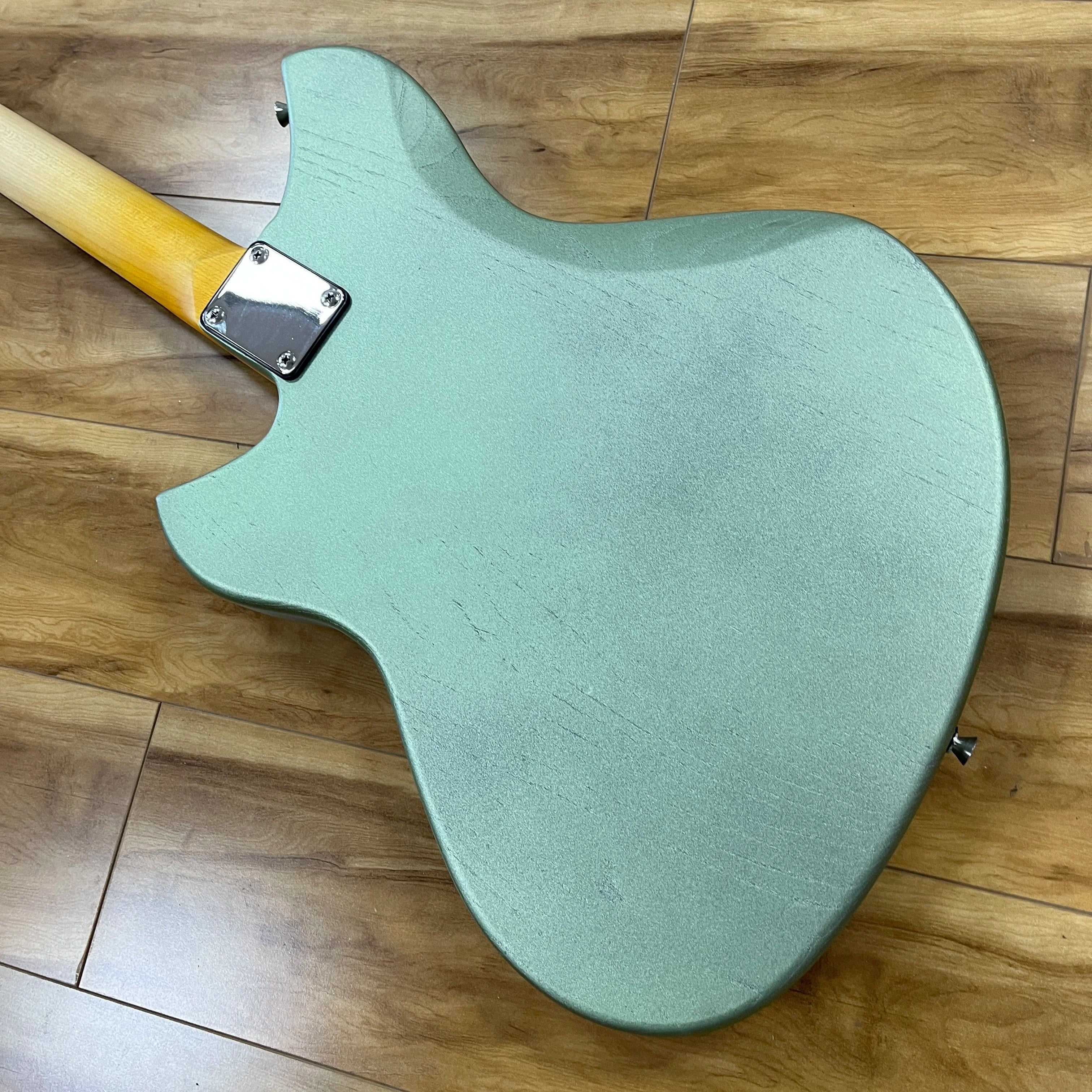Sculpted Rosewood Electric Guitar Chrome Hardware P90 Pickup — Sage Green | KIMLUD