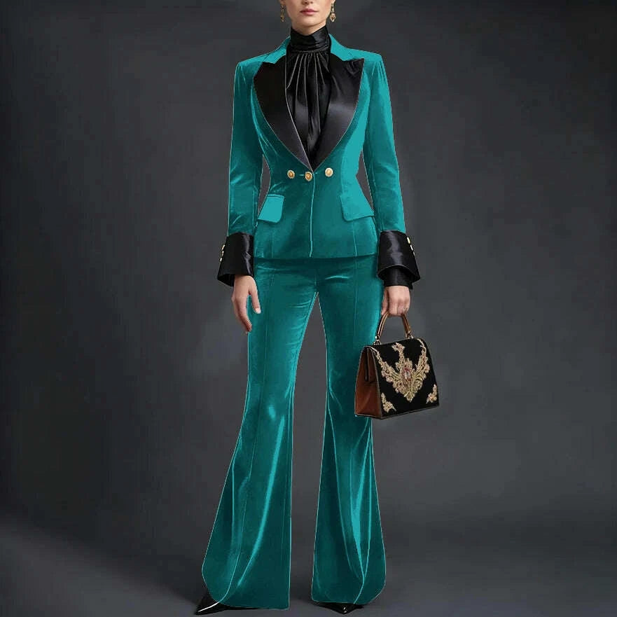 luxury-velvet-womens-burgundy-suits-three-buttons-2-piece-set-vintage-satin-peaked-lapel-blazer-flared-pants-evening-outfitkimlud-womens-clothes-35081906